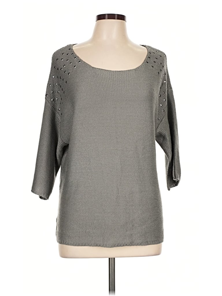 Pre-owned Ny Collection Pullover Sweater In Gray