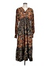 Umgee Paisley Brown Casual Dress Size L - photo 1