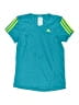 Adidas 100% Polyester Teal Active T-Shirt Size S (kids) - photo 1