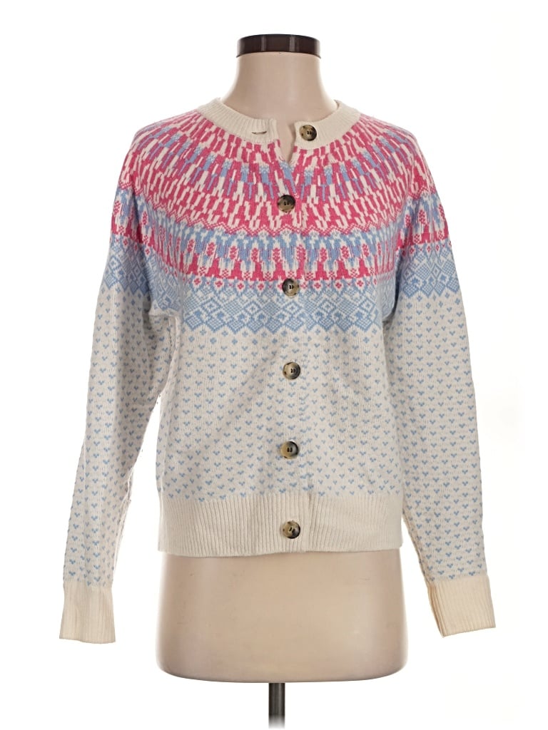 Pre-owned Vineyard Vines Cardigan Sweater In Ivory
