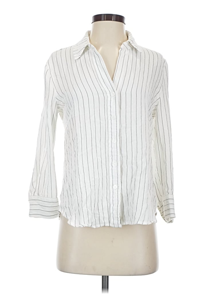 Pre-owned Current Air 3/4 Sleeve Blouse In White