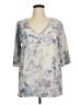 Soft Surroundings Silver 3/4 Sleeve Blouse Size XL - photo 1