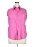 Casual Corner 100% Cotton Pink Sleeveless Button-Down Shirt Size XL - photo 1