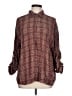 Max Studio 100% Rayon Plaid Brown Long Sleeve Button-Down Shirt Size L - photo 1