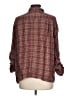 Max Studio 100% Rayon Plaid Brown Long Sleeve Button-Down Shirt Size L - photo 2
