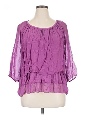 Tempo Paris 3/4 Sleeve Silk Top (view 1)