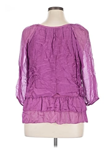 Tempo Paris 3/4 Sleeve Silk Top (view 2)