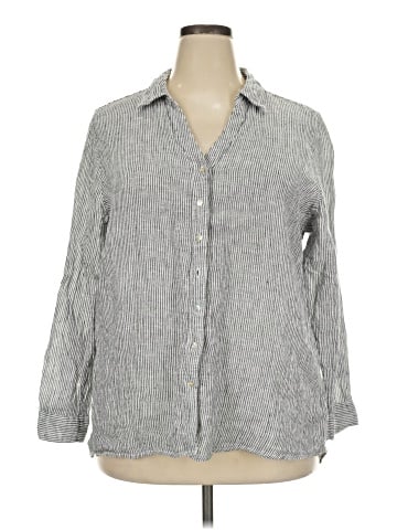 Sigrid Olsen 3/4 Sleeve Button-Down Shirt (view 1)