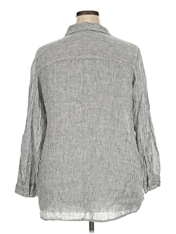 Sigrid Olsen 3/4 Sleeve Button-Down Shirt (view 2)