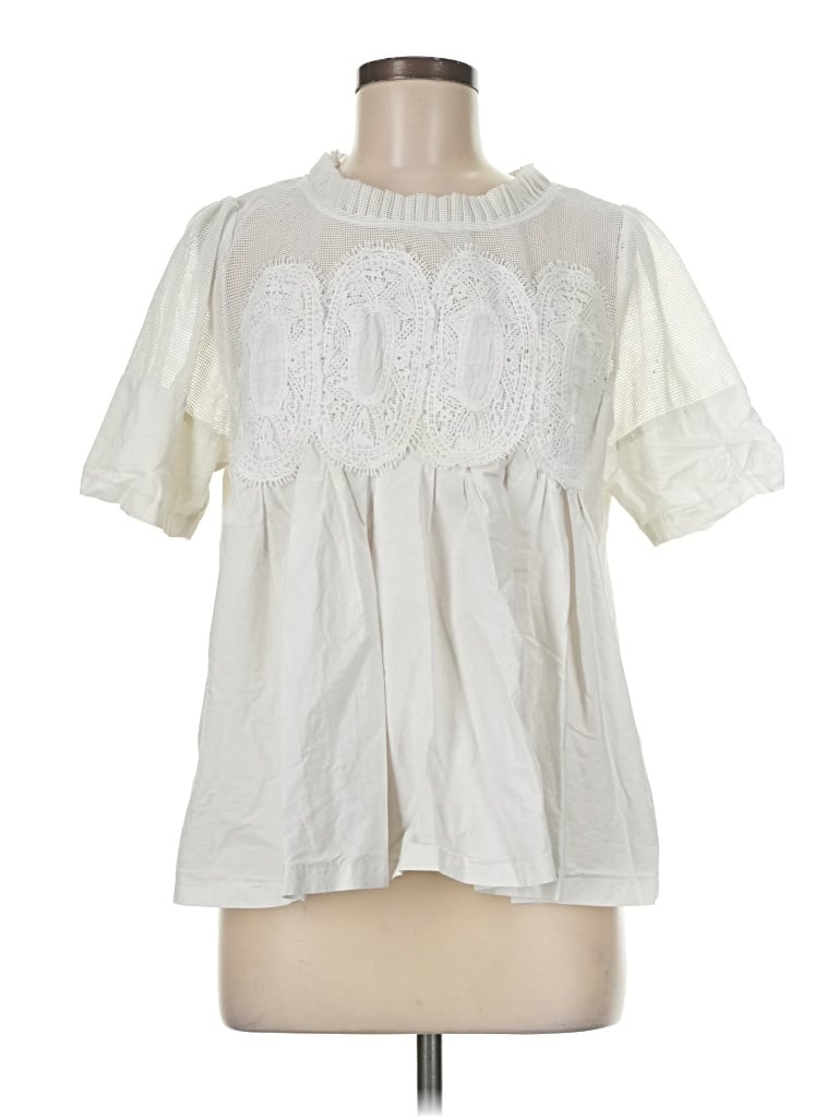 Pre-owned Fate Short Sleeve Blouse In Ivory