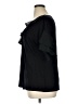 August Silk Black Short Sleeve Blouse Size XL - photo 5