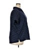 Basic Editions Polka Dots Blue Short Sleeve Blouse Size 2X - photo 4