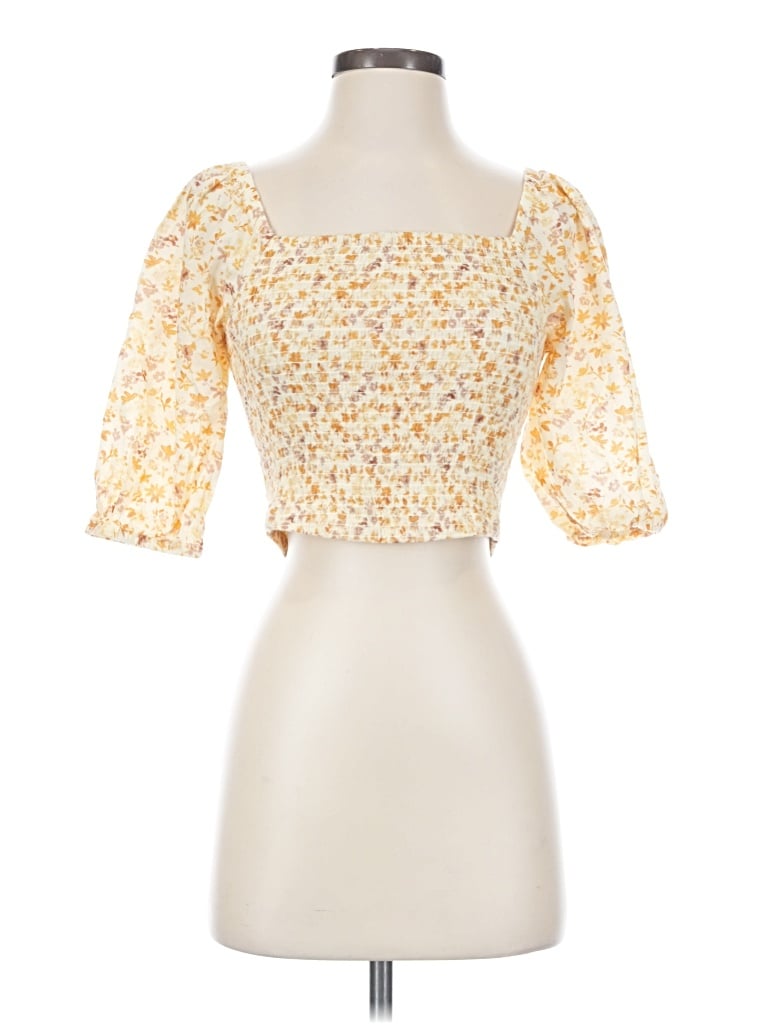 Pre-owned Able 3/4 Sleeve Blouse In Yellow