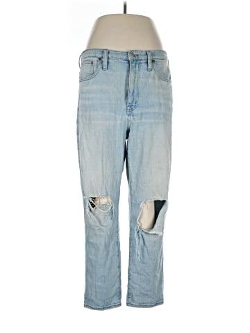 Madewell The High-Rise Slim Crop Boyjean in Dumas Wash: Ripped Edition (view 1)