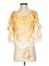 CeCe 100% Polyester Yellow Short Sleeve Blouse Size S - photo 1