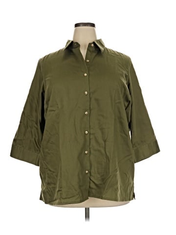 Lands' End 3/4 Sleeve Button-Down Shirt (view 1)