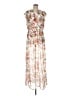 DR2 100% Polyester Floral Ivory Casual Dress Size L - photo 1
