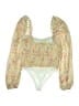 Lulus 100% Polyester Green Long Sleeve Blouse Size L - photo 2