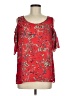 Rose + Olive 100% Polyester Red Short Sleeve Blouse Size M - photo 1