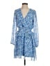 ASOS 100% Polyester Stars Blue Casual Dress Size 4 - photo 1
