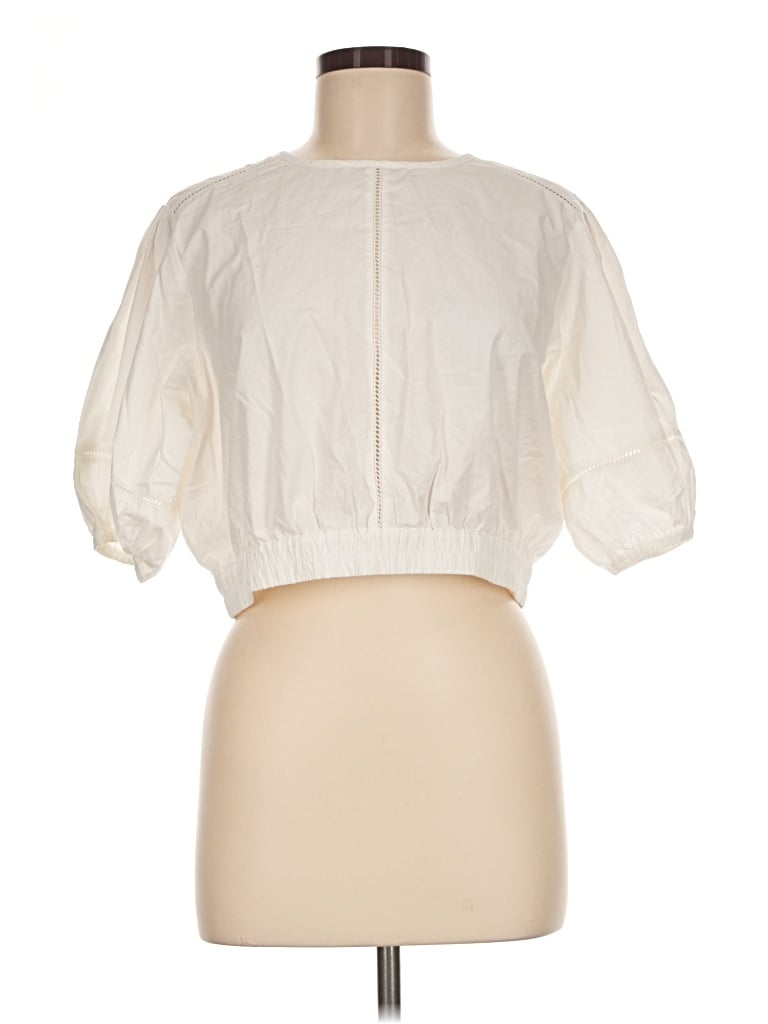 Pre-owned Amour Vert 3/4 Sleeve Blouse In Ivory