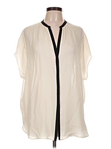 Vince. Short Sleeve Silk Top (view 1)