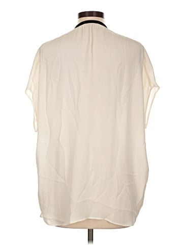 Vince. Short Sleeve Silk Top (view 2)