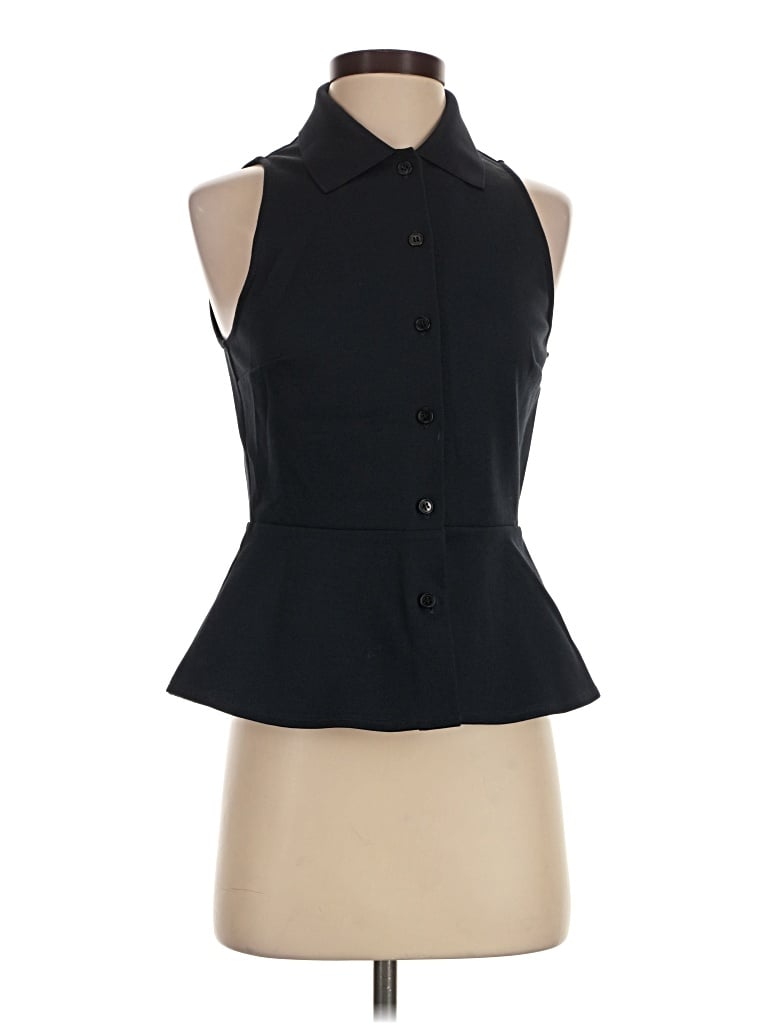 Pre-owned Theory Sleeveless Blouse In Black