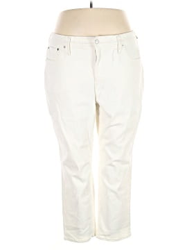 Madewell The Plus High-Rise Slim Boyjean in Tile White (view 1)