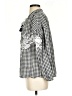 Zara Checkered-gingham Silver Long Sleeve Blouse Size XS - photo 5
