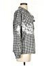 Zara Checkered-gingham Silver Long Sleeve Blouse Size XS - photo 4