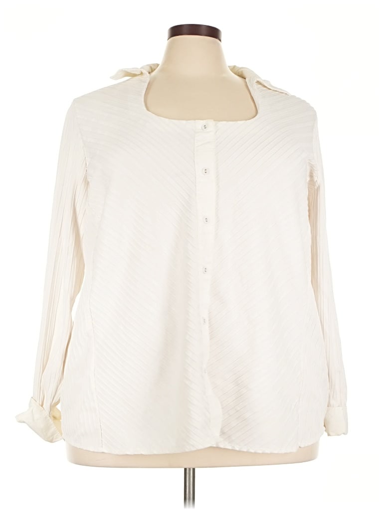 Pre-owned Avenue Long Sleeve Blouse In Ivory