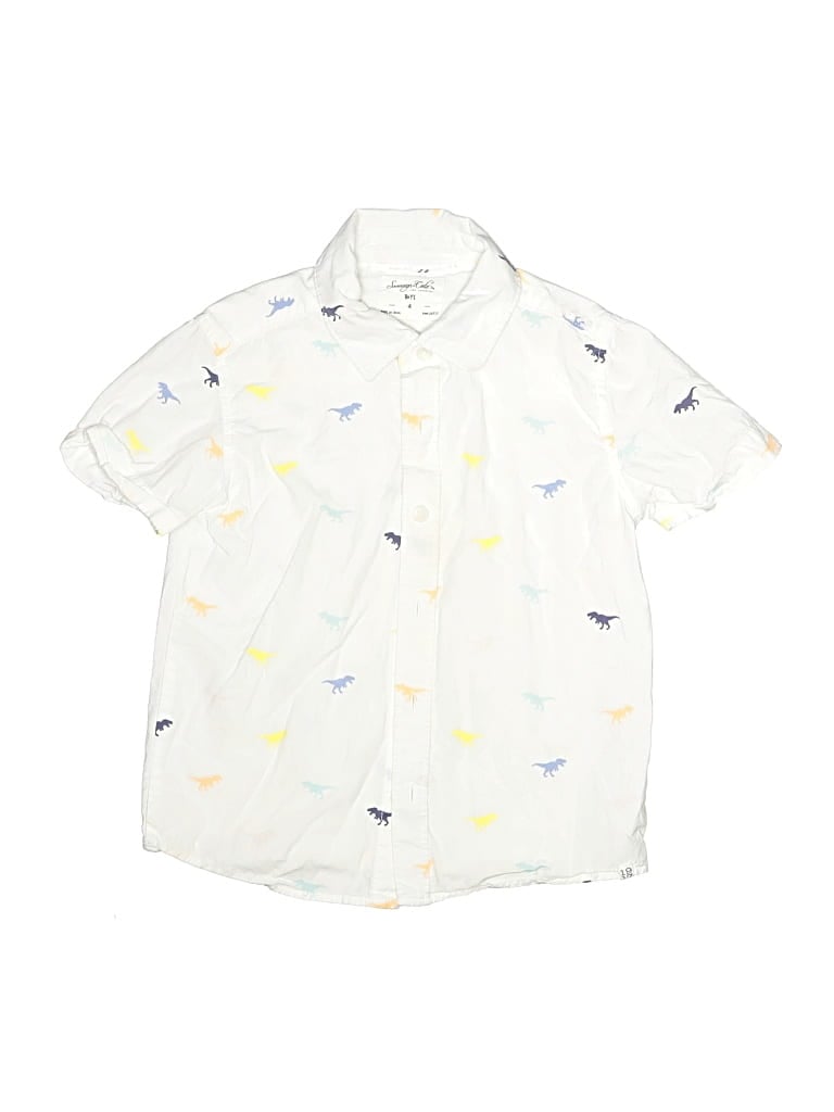 Pre-owned Sovereign Code Kids' Short Sleeve Button Down Shirt In White