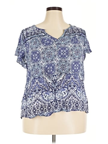 Pale Sky Short Sleeve Blouse (view 1)