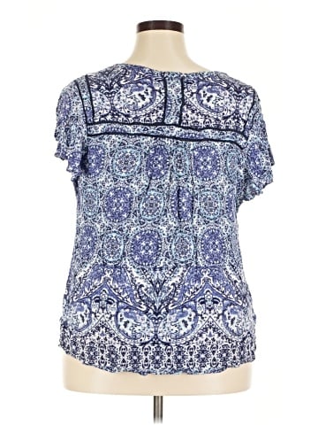 Pale Sky Short Sleeve Blouse (view 2)