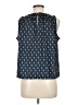 Ann Taylor LOFT 100% Polyester Blue Sleeveless Blouse Size M - photo 2