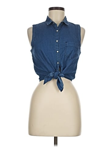 Topshop Sleeveless Button-Down Shirt (view 1)