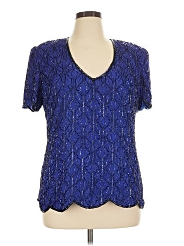 Papell Boutique Evening Short Sleeve Blouse (view 1)