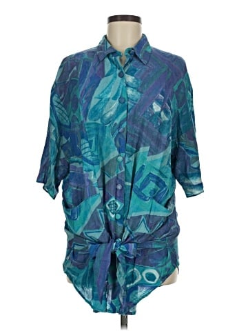 Carole Little 3/4 Sleeve Button-Down Shirt (view 1)