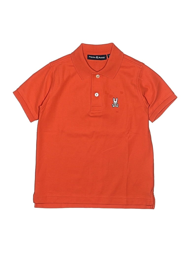 Pre-owned Psycho Bunny Kids' Short Sleeve Polo Shirt In Orange
