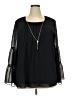 JM Collection 100% Polyester Black Long Sleeve Blouse Size XXL - photo 1