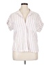 Dear John 100% Cotton Stripes Pink Short Sleeve Blouse Size XL (estimated) - photo 1