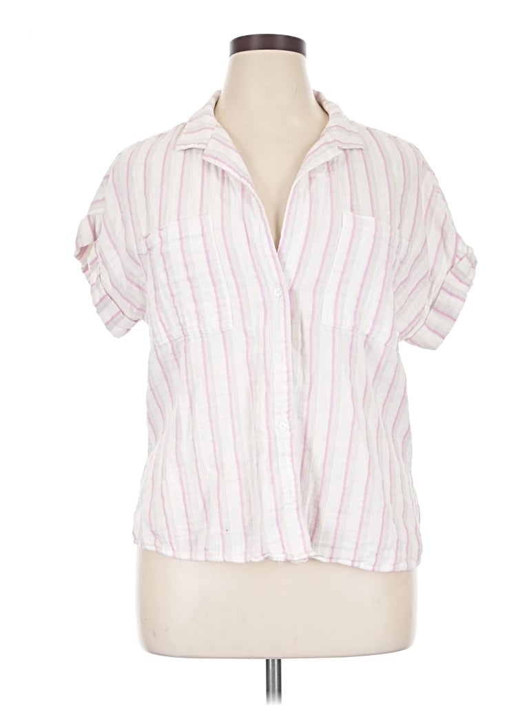 Pre-owned Dear John Short Sleeve Blouse In Pink