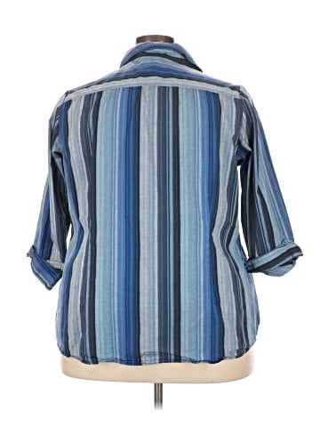 Roaman's 3/4 Sleeve Button-Down Shirt (view 2)