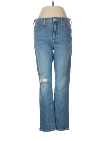 Madewell The Mid-Rise Perfect Vintage Jean in Ainsdale Wash: Knee-Rip Edition (view 1)