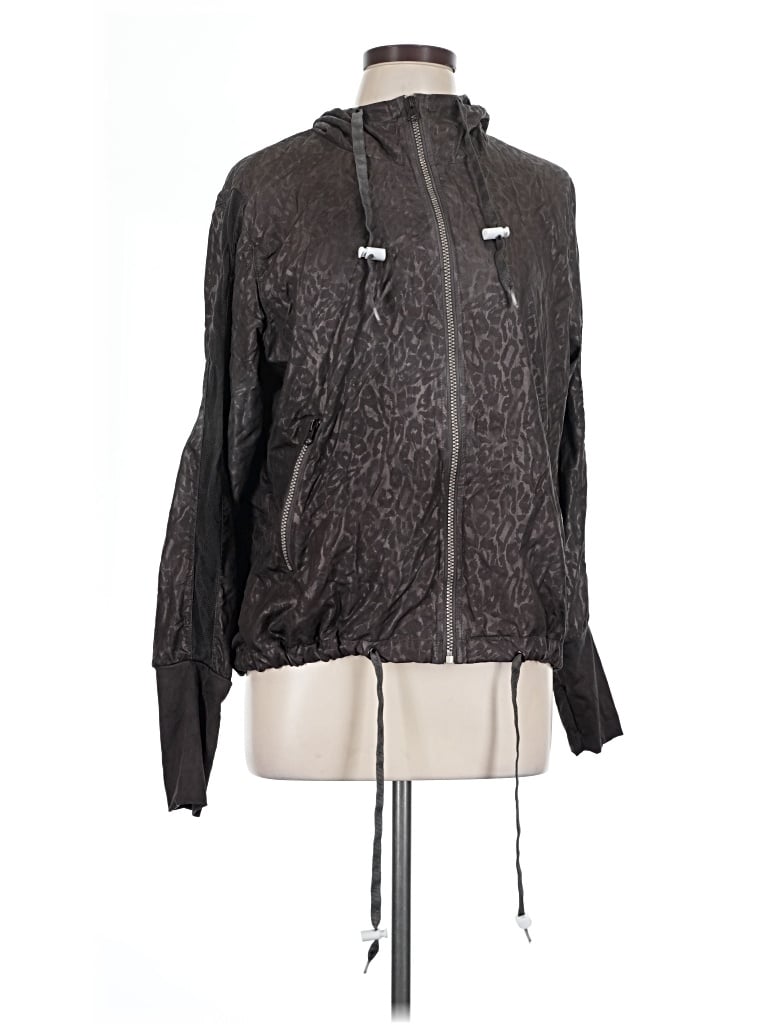 Pre-owned Zyia Active Windbreaker Jacket In Gray