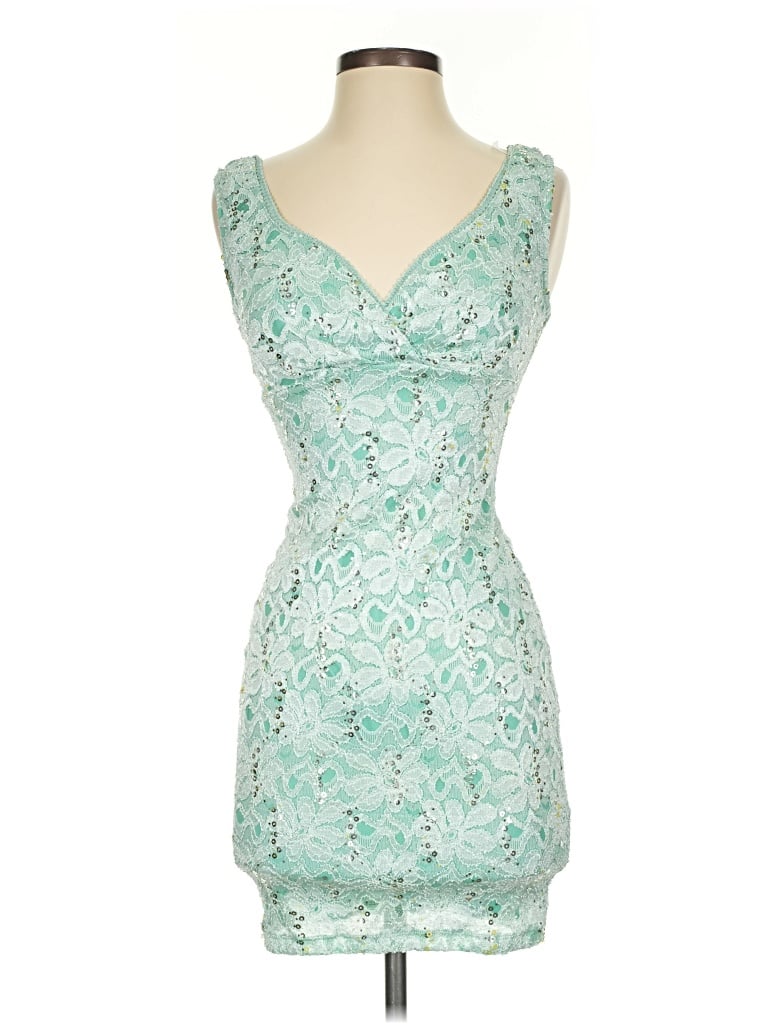 Pre-owned Crystal Doll Cocktail Dress In Teal