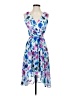 DKNY 100% Polyester Print Blue Cocktail Dress Size 0 (petite) - photo 1
