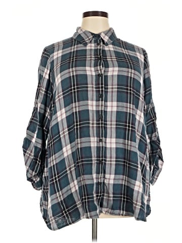 Lane Bryant 3/4 Sleeve Button-Down Shirt (view 1)