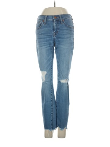 Madewell Petite 8" Skinny Jeans in Frankie Wash (view 1)